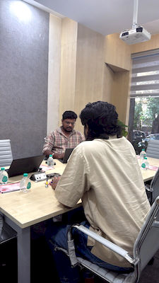 upGrad Chennai Office - student and parents with the counselling team after their study abroad session